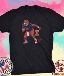Illinois Football Jerzhan Newton Superstar Pose Tee Shirt
