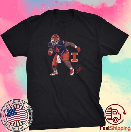 Illinois Football Jerzhan Newton Superstar Pose Tee Shirt