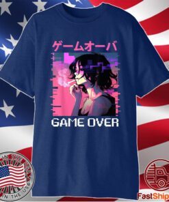 Japanese Vaporwave Sad Anime Girl Game Over Indie Aesthetic T-Shirt