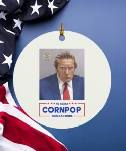 Trump Mugshot Re-Elect Cornpop One Bad Dude White Mugs