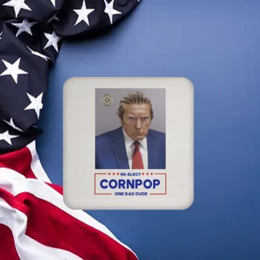 Trump Mugshot Re-Elect Cornpop One Bad Dude White Mugs