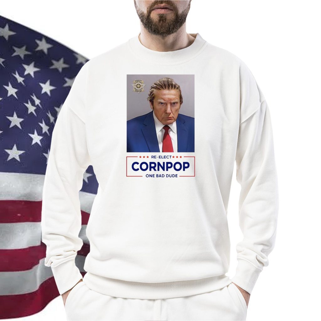 Trump Mugshot Re-Elect Cornpop One Bad Dude Youth TShirt