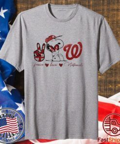 Washington Nationals Peace Love Nationals Snoopy Shirt