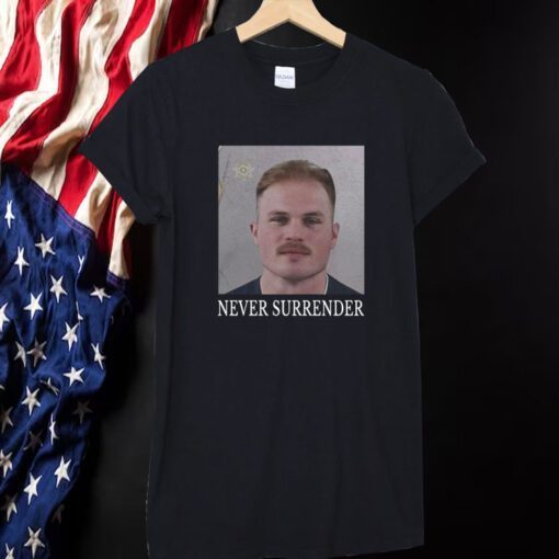 Never Surrender Zach Bryan Mugshot Tee Shirt