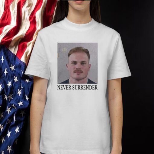 Never Surrender Zach Bryan Mugshot Tee Shirt