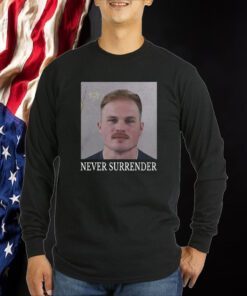 Never Surrender Zach Bryan Mugshot Tee Shirt