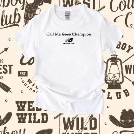 Coco Gauff Wearing Call Me Coco Champion New Balance 2023 TShirt