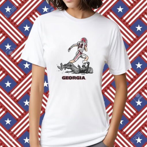 Georgia Football Ladd McConkey Superstar Pose Tee Shirt