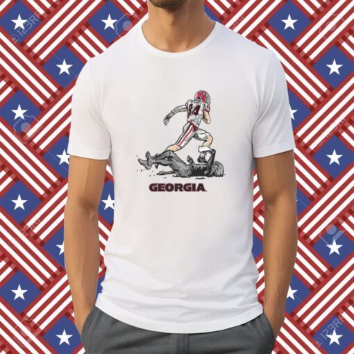 Georgia Football Ladd McConkey Superstar Pose Tee Shirt