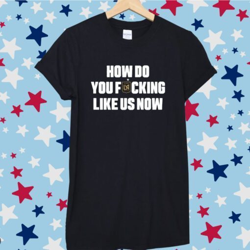 Larry Freedman Wearing How Do You Fucking Like Us Now Tee Shirt