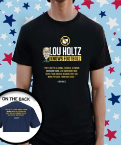 Lou Holtz Knows Football Michigan College Tee Shirt