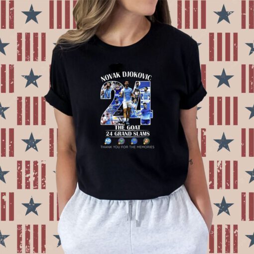 Novak Djokovic The Goat 24 Grand Slams Thank You For The Memories Shirts