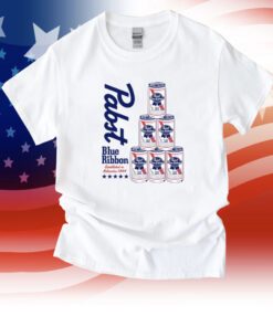 Pabst Blue Ribbon Can Pyramid Tee Shirt