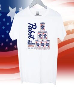 Pabst Blue Ribbon Can Pyramid Tee Shirt