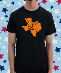 Texas Pride Hook Em Distressed Tee Shirt