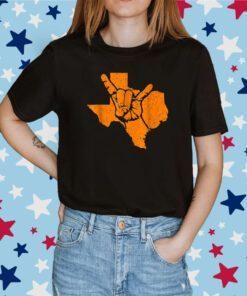 Texas Pride Hook Em Distressed Tee Shirt