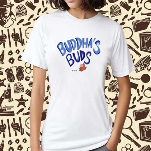 Tommy Smokes Wearing Buddha's Buds Tee Shirt