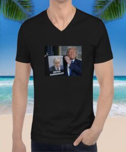 Donald Trump Shows Off Trump Mugshot Never Surrender V-Neck T-Shirt