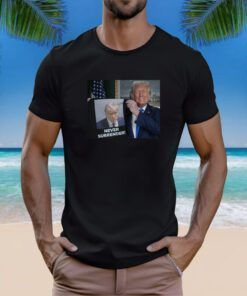 Donald Trump Shows Off Trump Mugshot Never Surrender V-Neck T-Shirt