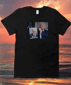 Donald Trump Shows Off Trump Mugshot Never Surrender Hooded T-Shirt