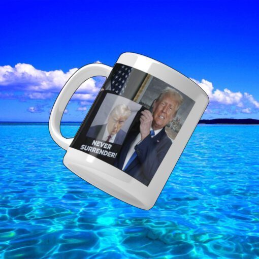 Donald Trump Shows Off Trump Mugshot Never Surrender Mug