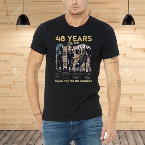 48 Years 1976 – 2024 U2 Signature Thank You For The Memories Tee Shirt