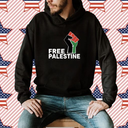 Aleem Iqbal Wearing Free Palestine T-Shirt