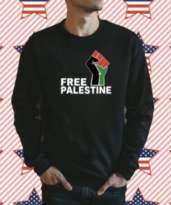 Aleem Iqbal Wearing Free Palestine T-Shirt