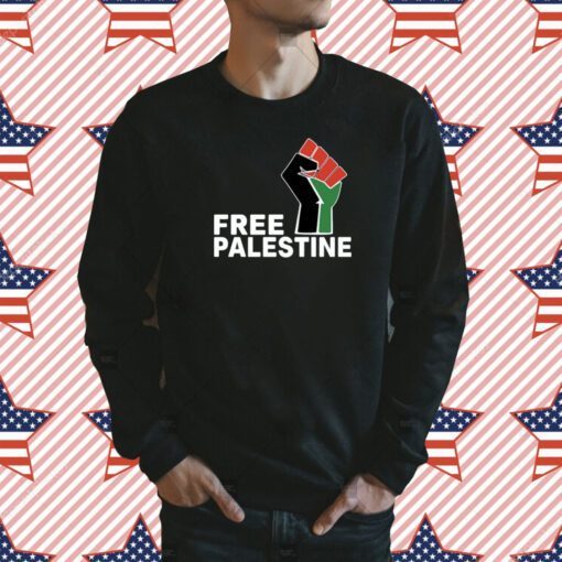 Aleem Iqbal Wearing Free Palestine T-Shirt