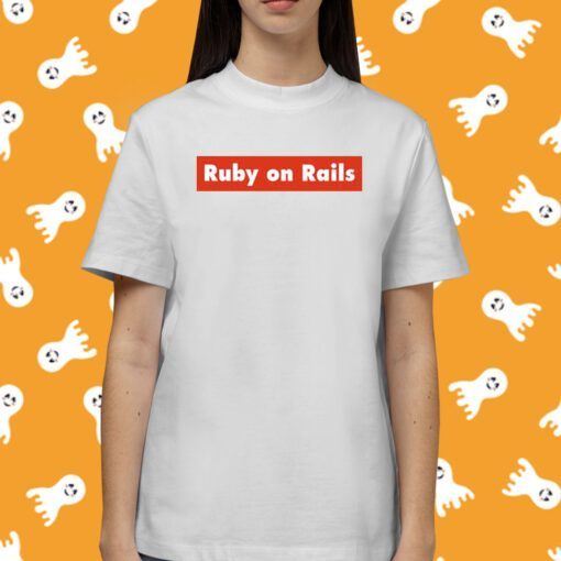 Chris Oliver Wearing Ruby On Rails Tee Shirt