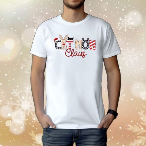 Christmas Cat Mom Claus Tee Shirt