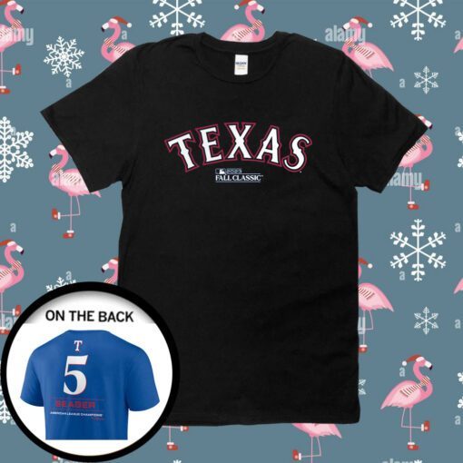 Corey Seager Texas Rangers 2023 American League Champions Tee Shirt