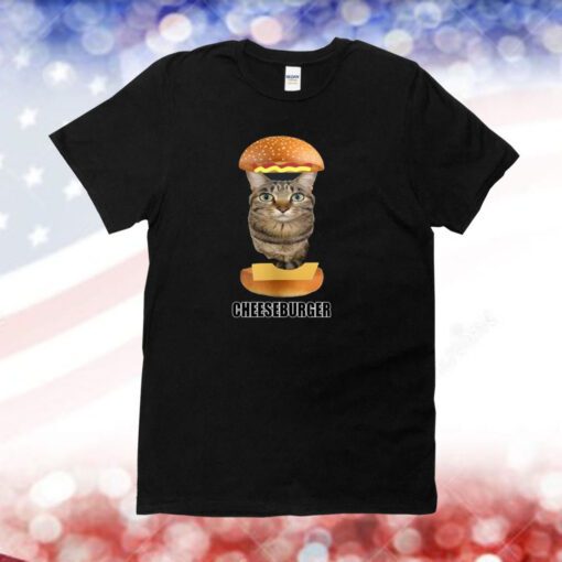 Goofyahhtees Cat Cheeseburger Tee Shirt