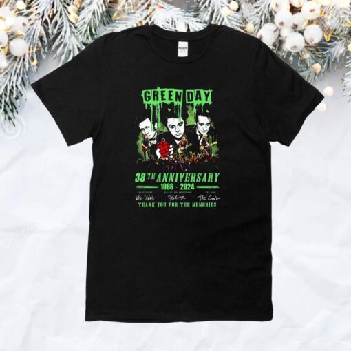 Green Day 38th Anniversary 1989 – 2024 Thank You For The Memories Tee Shirt