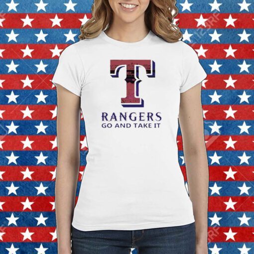 Logo Texas Rangers Go And Take It Tee Shirt