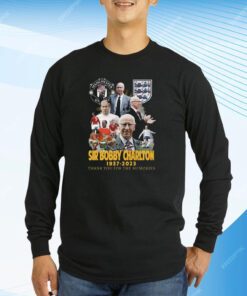 Manchester United Sir Bobby Charlton 1937 – 2023 Thank You For The Memories Tee Shirt
