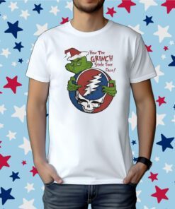 How The Grinch Stole Your Face Grateful Dead Logo Merry Christmas Mascot Tee Shirt