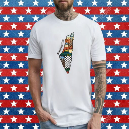 Free Palestine Map Tee Shirt