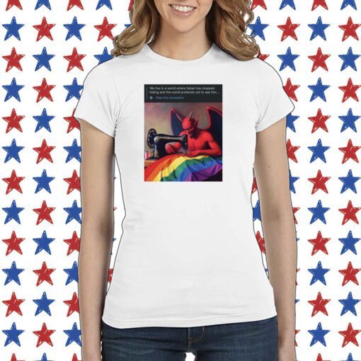 Satan Sewn With The LGBT Flag Tee Shirt