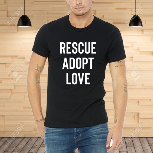 Shira Scott Wearing Rescue Adopt Love Tee Shirt