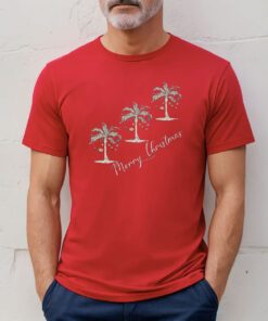 Women’s Casual Christmas Palm Tree Group Tee Shirt