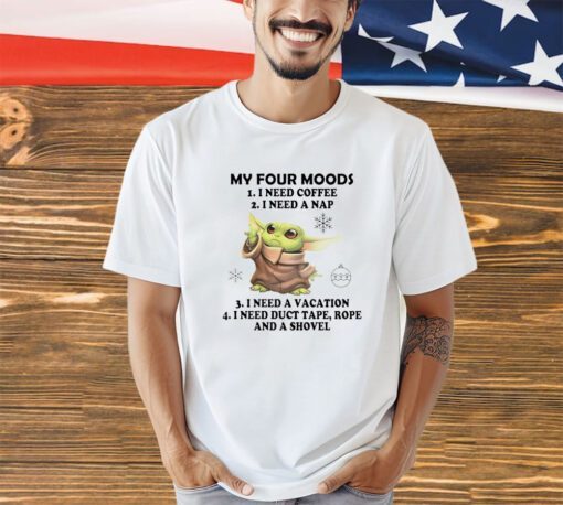 Baby Yoda Star Wars my four moods Christmas shirt