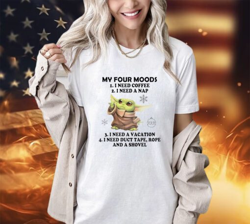 Baby Yoda Star Wars my four moods Christmas shirt