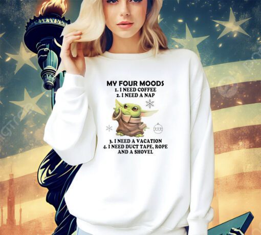 Baby Yoda Star Wars my four moods Christmas shirt