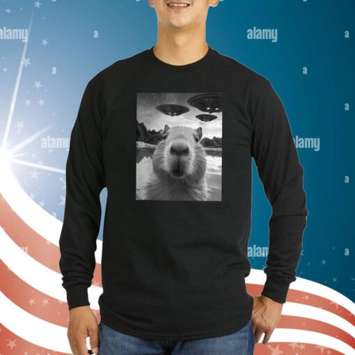 Capybara Selfie With UFOs Weird Sweatshirt