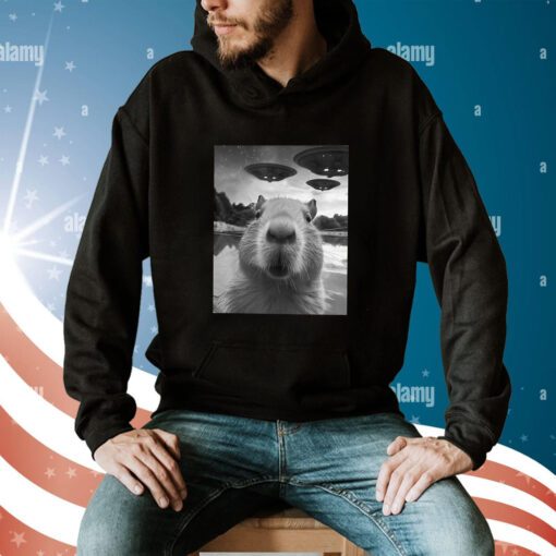 Capybara Selfie With UFOs Weird Sweatshirts