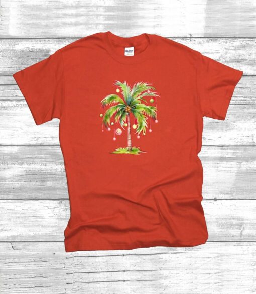 Casual Christmas Coconut Tree Ornament Hoodie T-Shirt