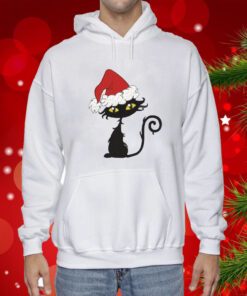 Christmas Cat Print Hoodie T-Shirt