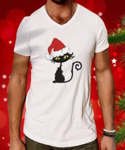 Christmas Cat Print Hoodie T-Shirts