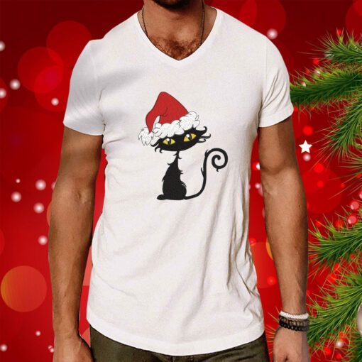 Christmas Cat Print Hoodie T-Shirts